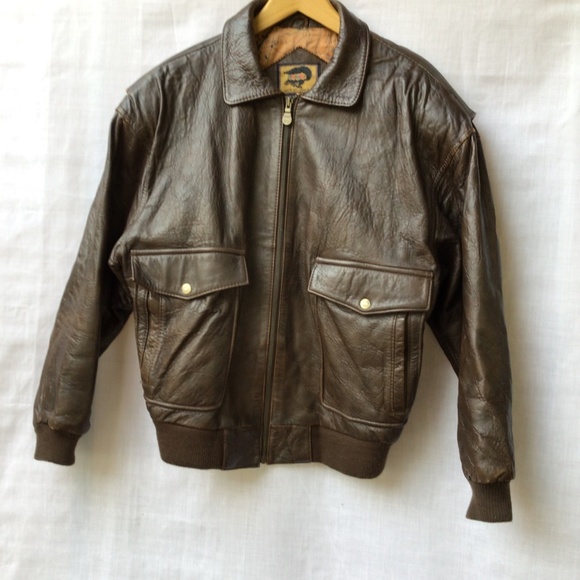 Foxrun Other - Foxrun Leather Bomber Jacket vintage ‘80s distressed dark brown Men’s Small